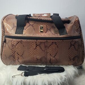 Travel Concepts Snakeskin Overnight Bag/Carry-on with Make-up Case
